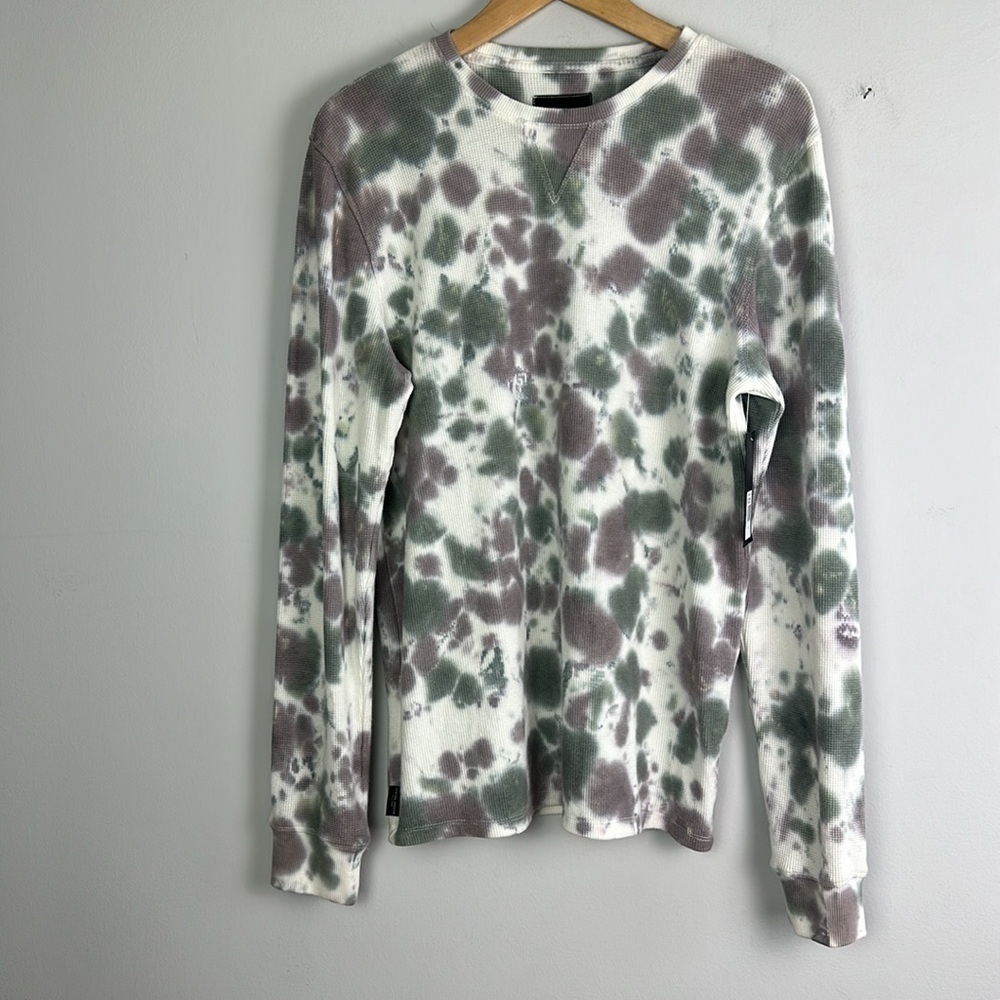 NEW Spiritual Gangster Men’s Thermal Crew Neck Long Sleeve Shirt Size M Tie Dyed - Picture 2 of 16